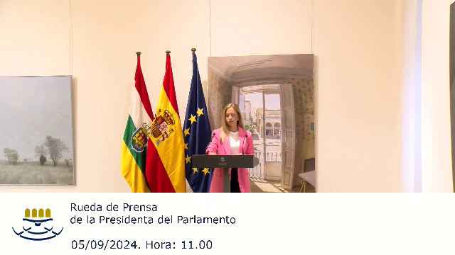 Rueda de prensa de la presidenta del Parlamento de La Rioja